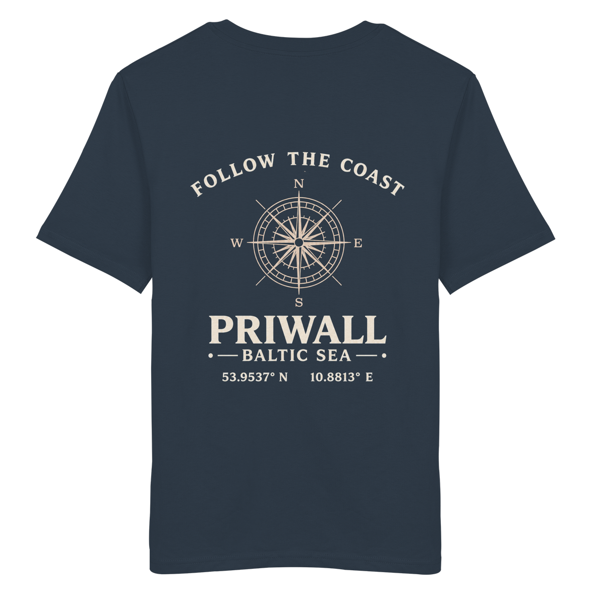 Priwall – Follow the Coast – Dark Edition – Bio T-Shirt – Backprint