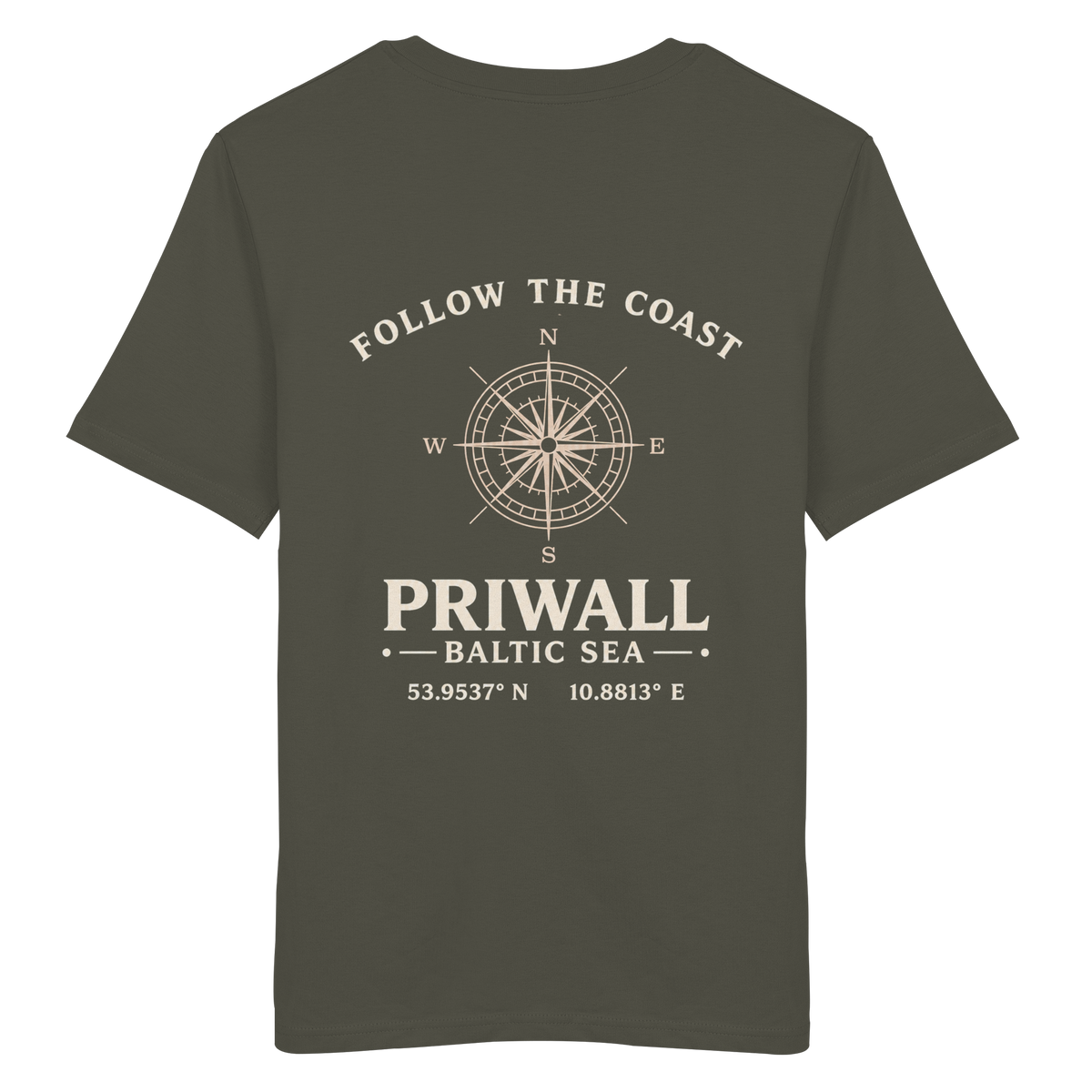 Priwall – Follow the Coast – Dark Edition – Bio T-Shirt – Backprint