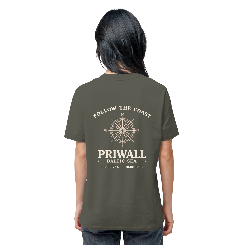 Priwall – Follow the Coast – Dark Edition – Bio T-Shirt – Backprint