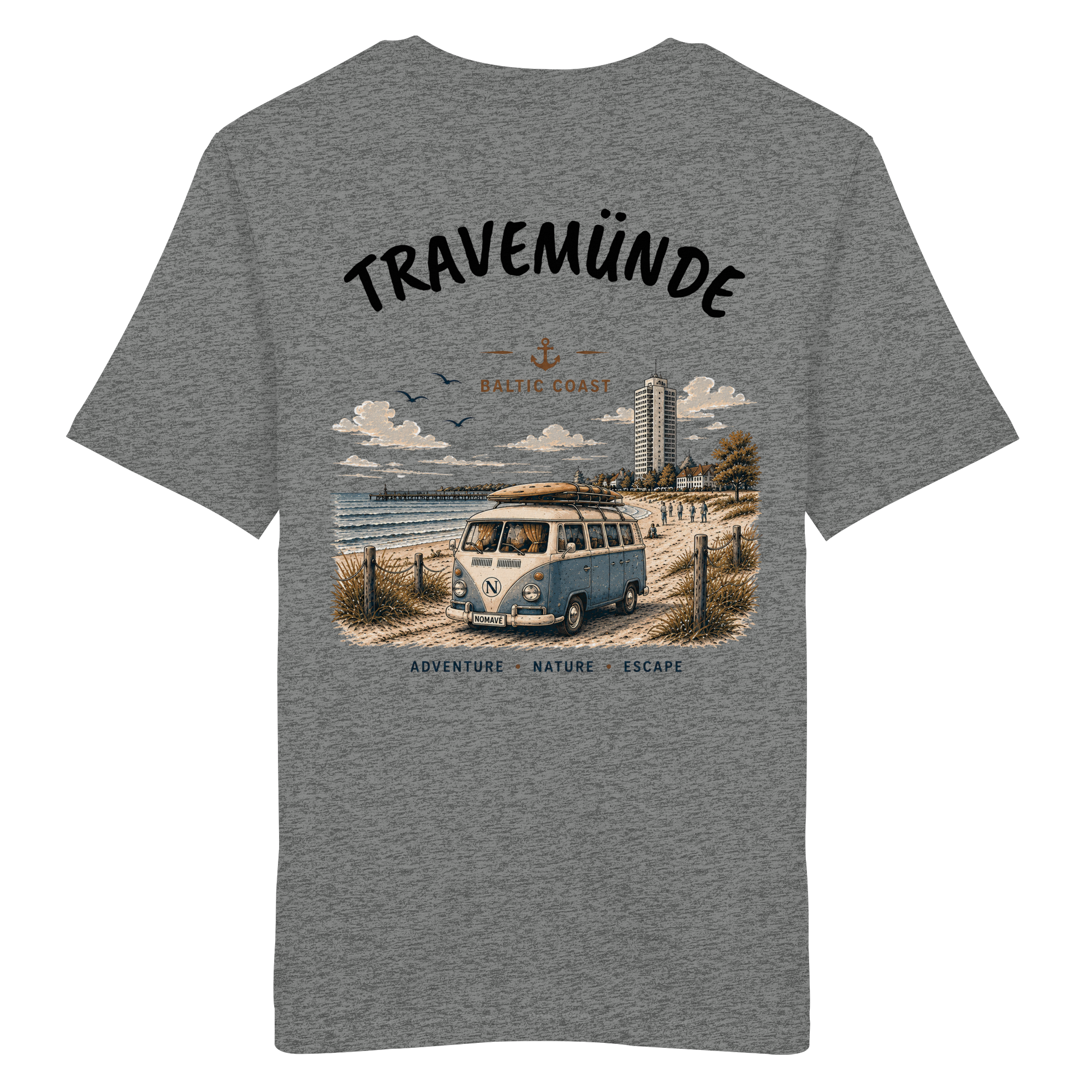 Travemünde Bulli Rückenprint – Bio T-Shirt Ostsee