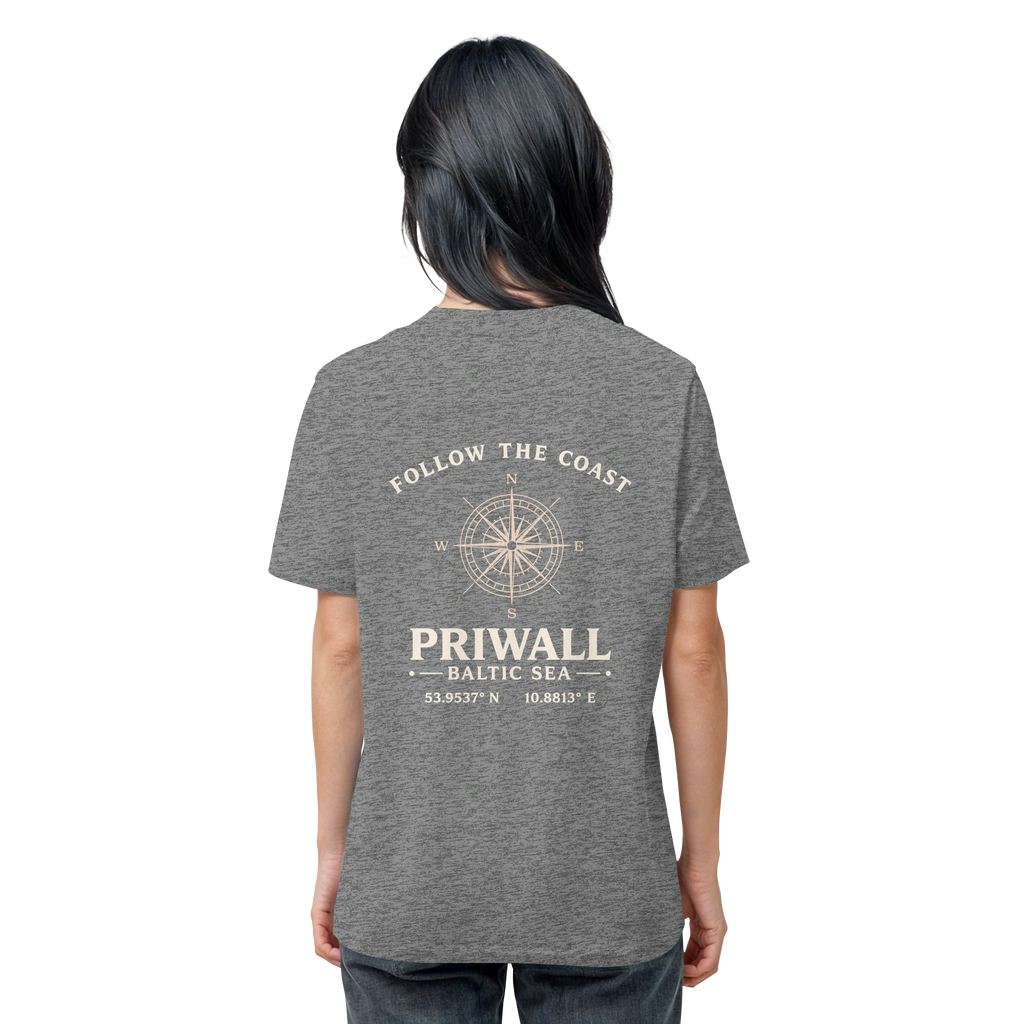 Priwall – Follow the Coast – Dark Edition – Bio T-Shirt – Backprint