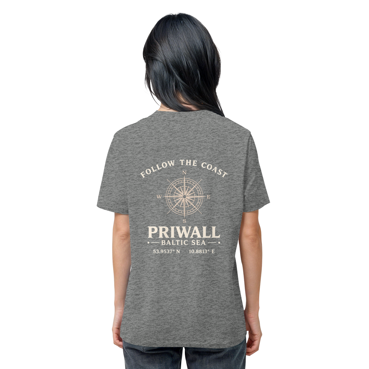 Priwall – Follow the Coast – Dark Edition – Bio T-Shirt – Backprint
