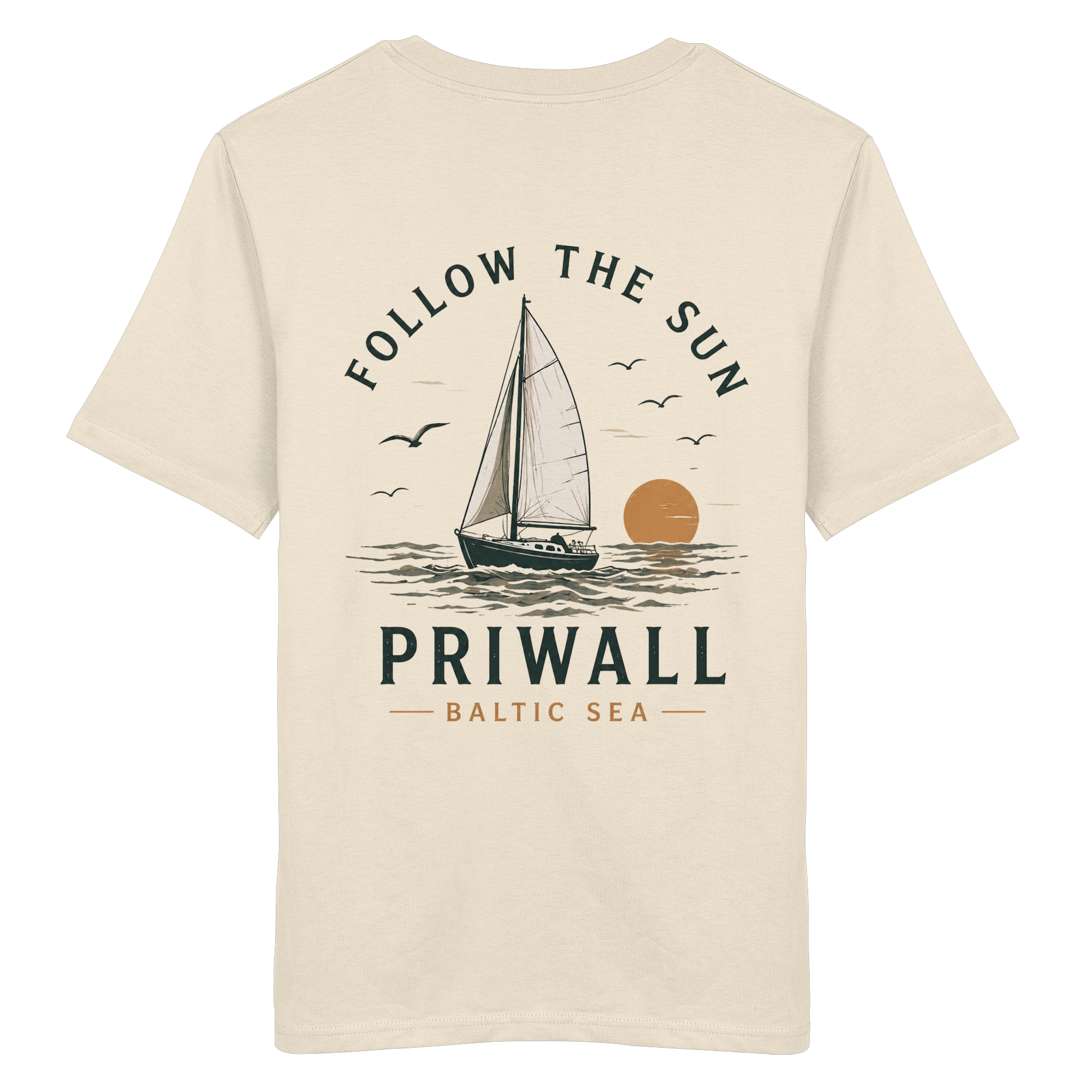 Priwall - Follow The Sun - Backprint - Organic Bio Shirt