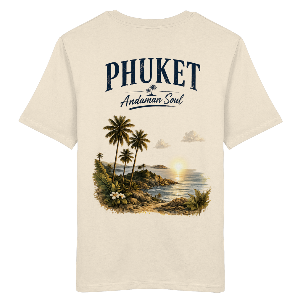 Phuket Andaman Soul Bio-T-Shirt in Natural Raw mit Rückenprint – Produktansicht