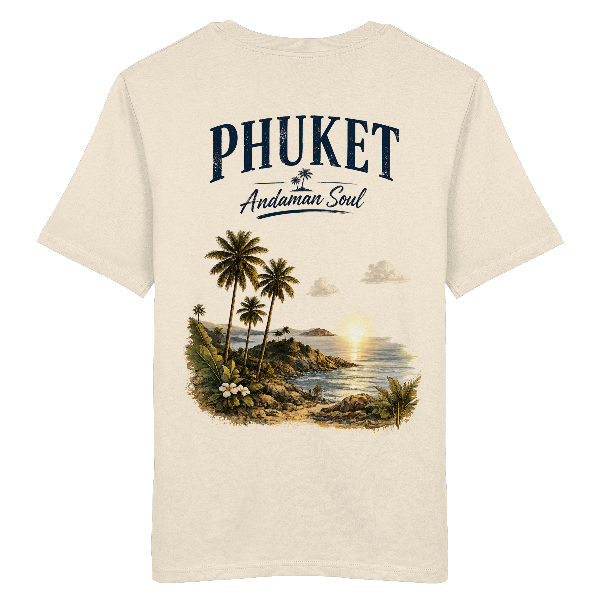 Phuket Thailand – Andaman Soul – Vintage Rückenprint  - Bio T - Shirt