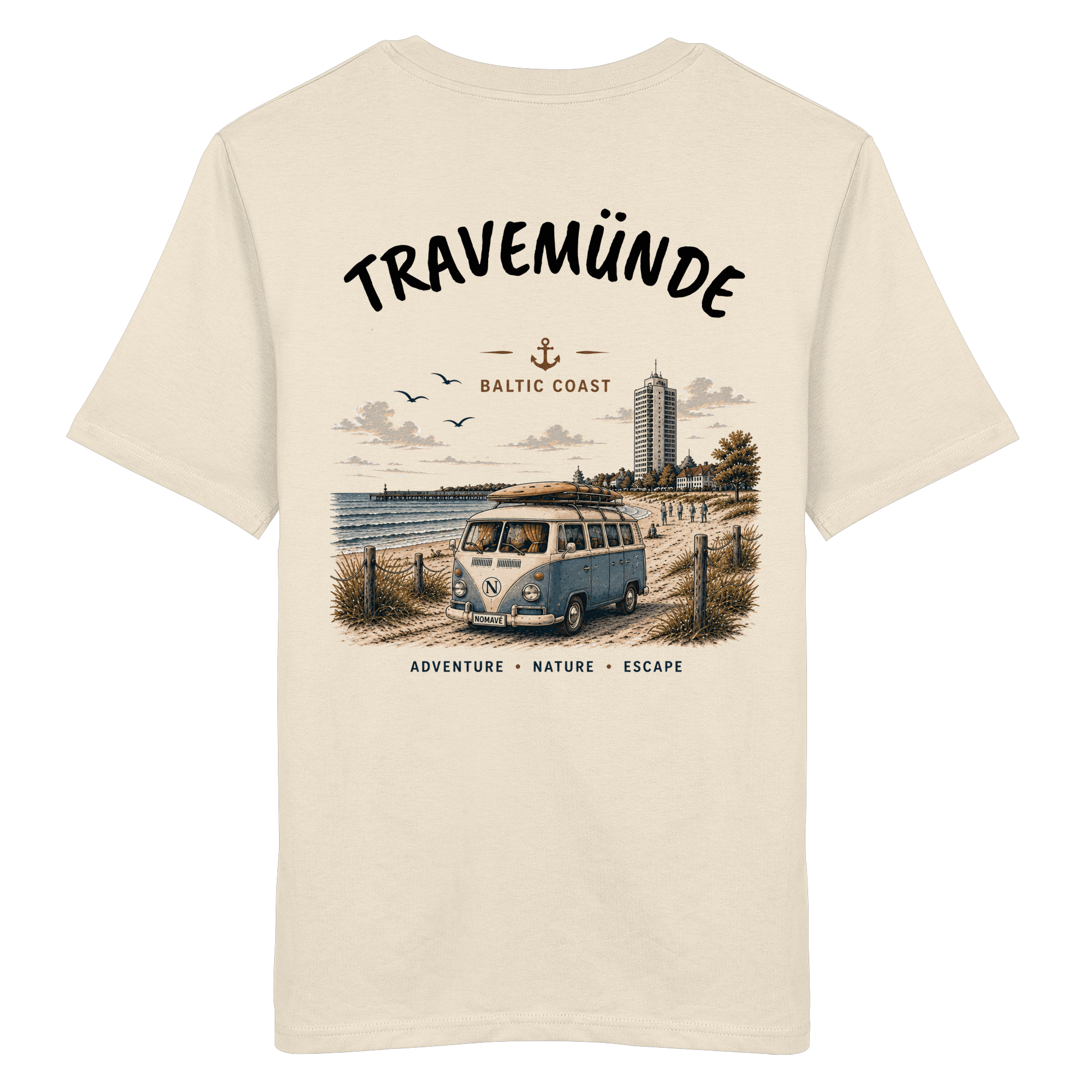 Travemünde Bulli Rückenprint – Bio T-Shirt Ostsee