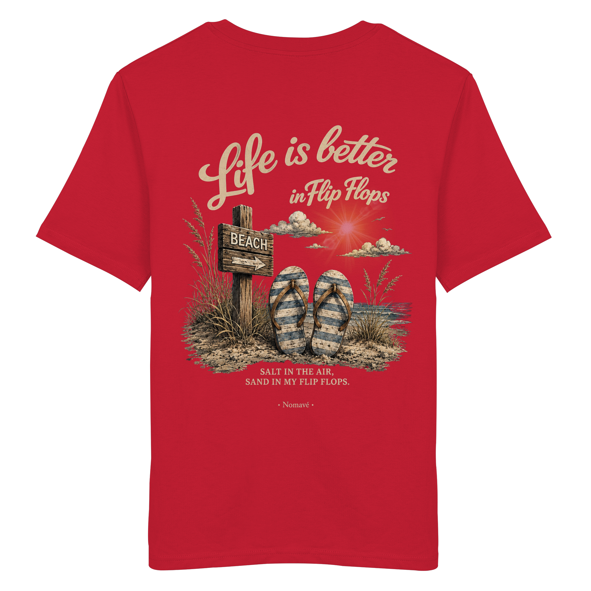 Life-is-better-in-flip-flops-dark-edition-backprint - Organic Shirt