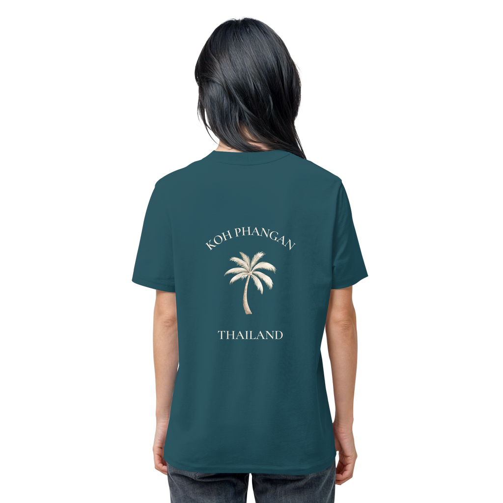 Koh Phangan Mini Palm – Bio T-Shirt – Backprint – Originalmockup in Stargazer, Produktansicht 10