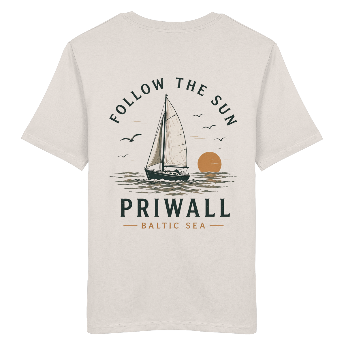 Priwall - Follow The Sun - Backprint - Organic Bio Shirt