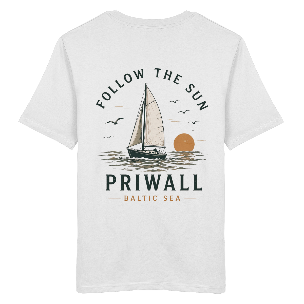 Priwall - Follow The Sun - Backprint - Organic Bio Shirt