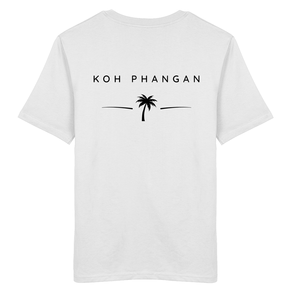 weitere Originalansicht des Bio T-Shirt in Weiß mit Koh-Phangan-Minimal-Backprint