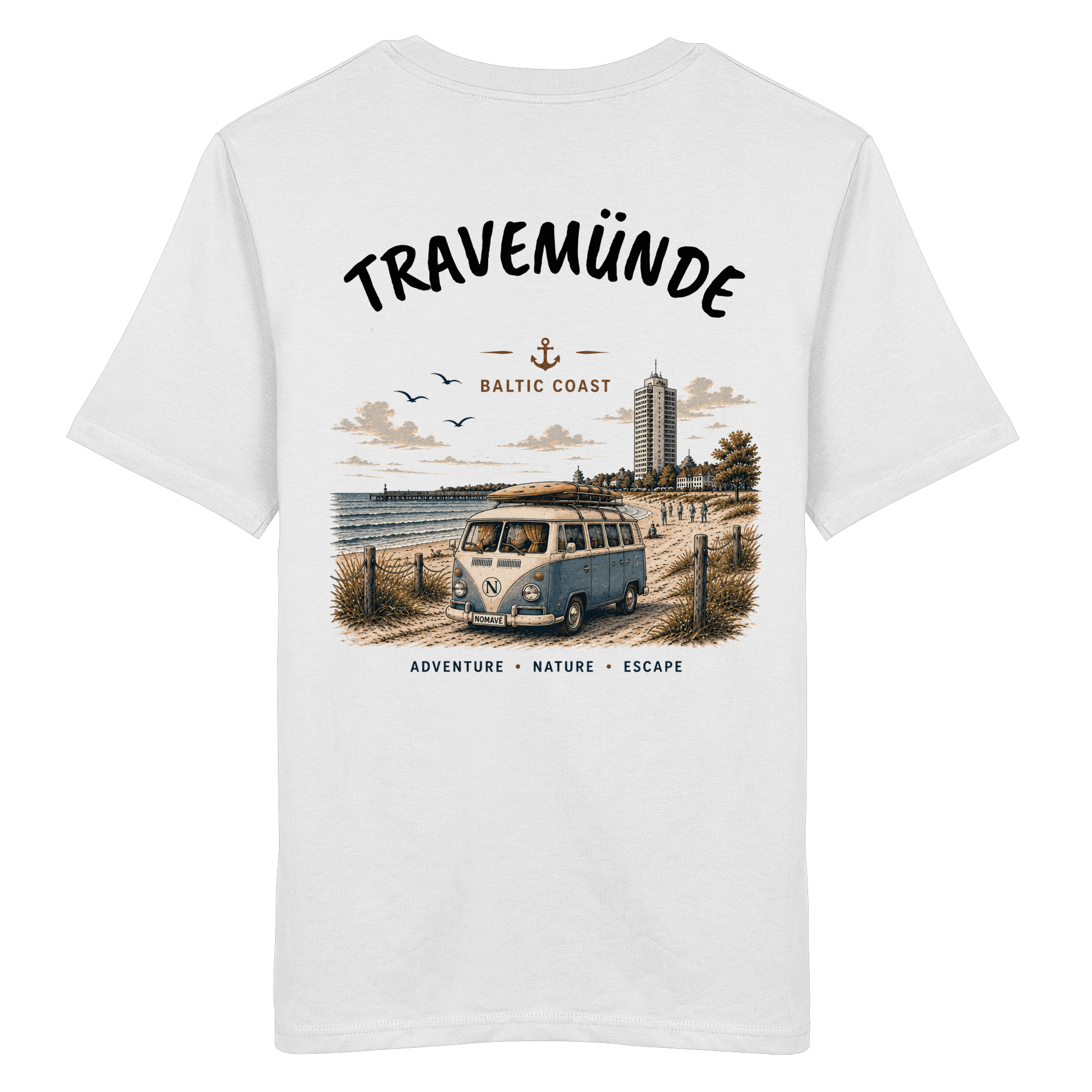 Travemünde Bulli Rückenprint – Bio T-Shirt Ostsee