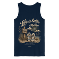 Life-is-better-in-flip-flops-dark-edition-backprint - Organic Tank Top