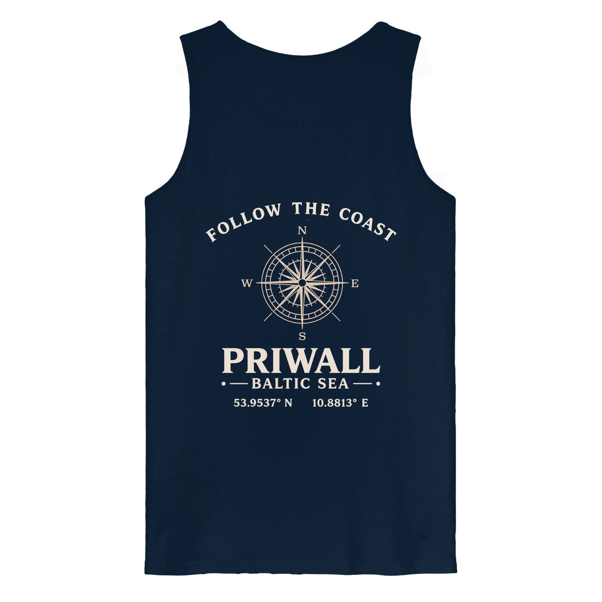 Priwall – Follow the Coast – Dark Edition – Bio Tank Top – Backprint