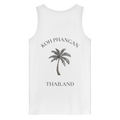Koh Phangan Mini Palm – Bio Tank Top – Backprint – Originalmockup in White, Produktansicht 1