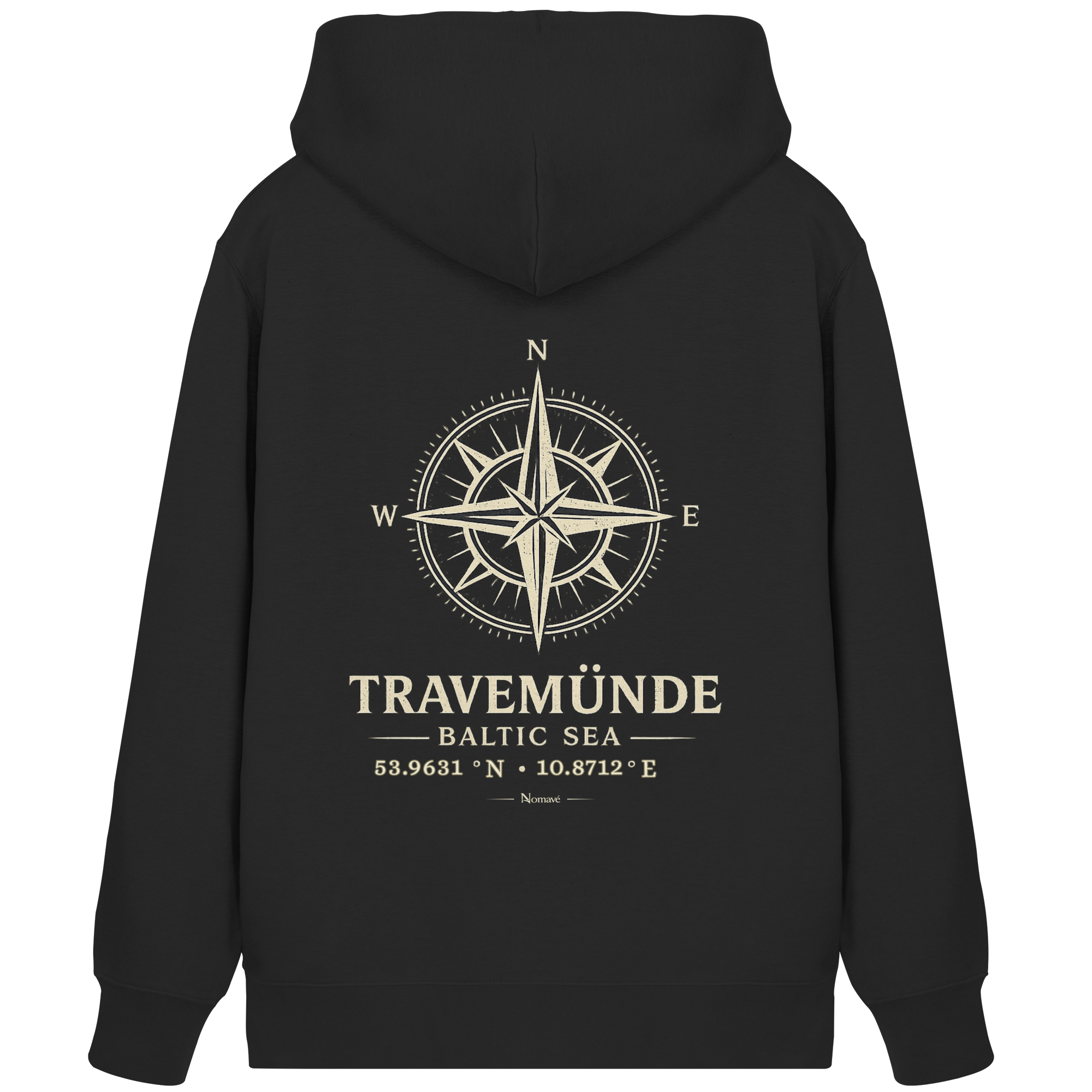 Travemünde Windrose - Dark Edition - Organic Zipper Kapuzenjacke