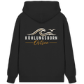 Shirtigo-Originalmockup: Bio-Zipper mit Rückendruck Kühlungsborn Baltic Waves, Dark Edition, Black, Rückenansicht mit Motiv.