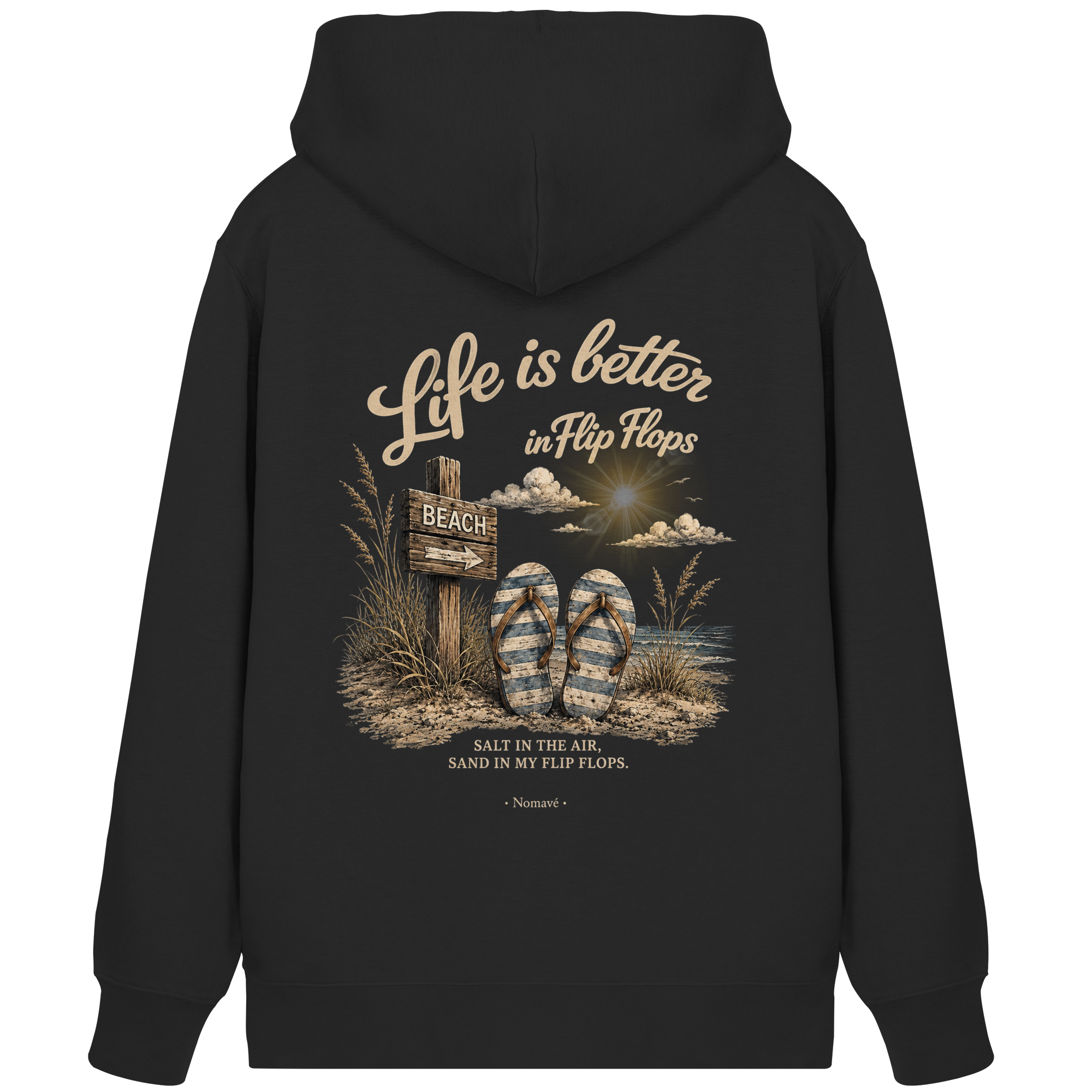 Life-is-better-in-Flip-Flops-Dark-Edition - Organic Zipper