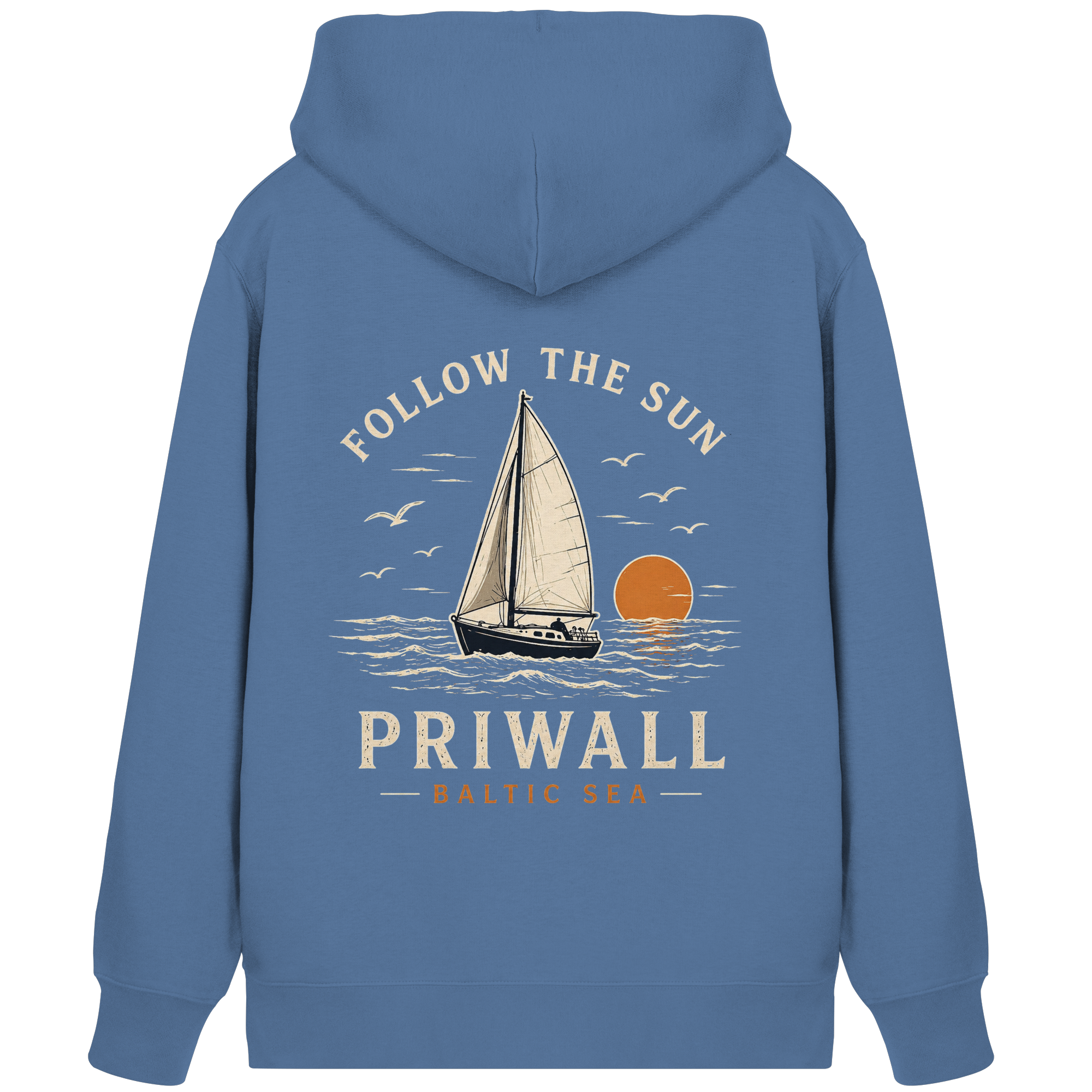 Follow the Sun – Priwall – Baltic Sea Bio Kapuzenjacke mit Reißverschluss – Dark Edition