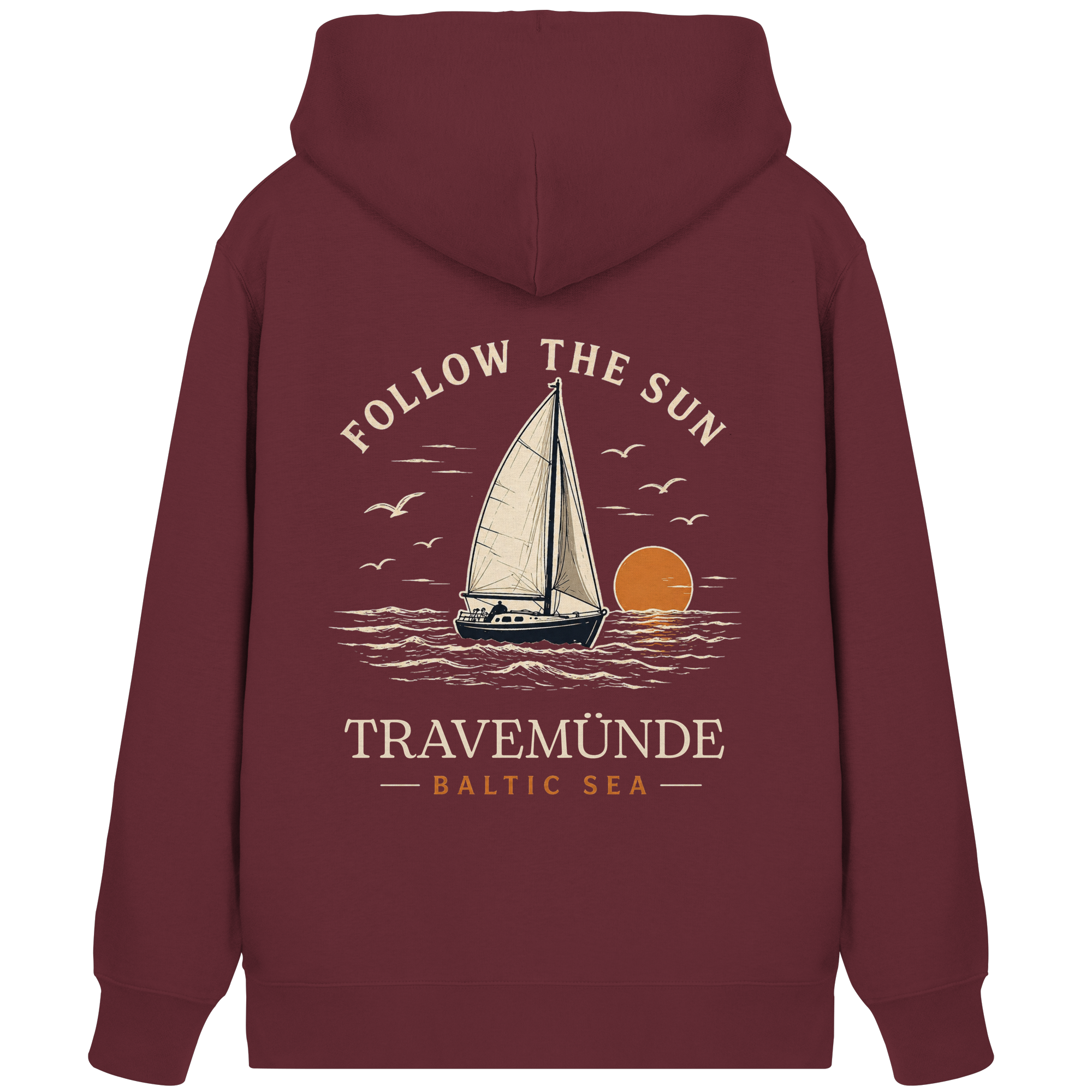 Travemünde Follow The Sun Dark Edition Kapuzenjacke aus Bio-Baumwolle