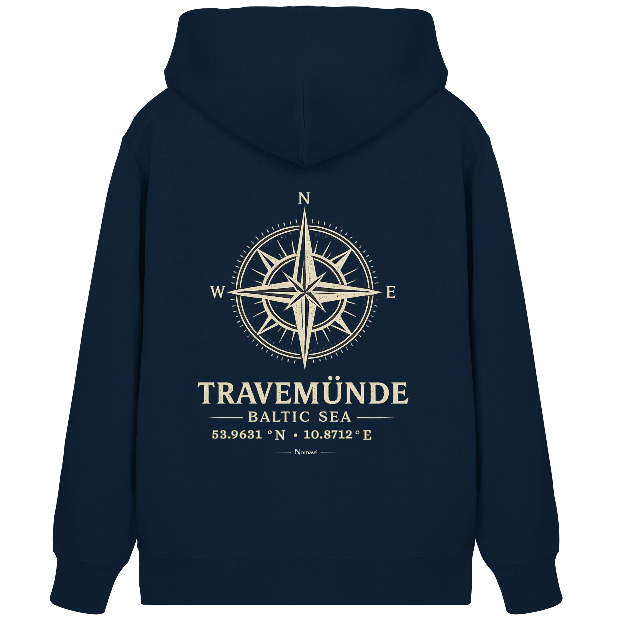 Travemünde Windrose - Dark Edition - Organic Zipper Kapuzenjacke