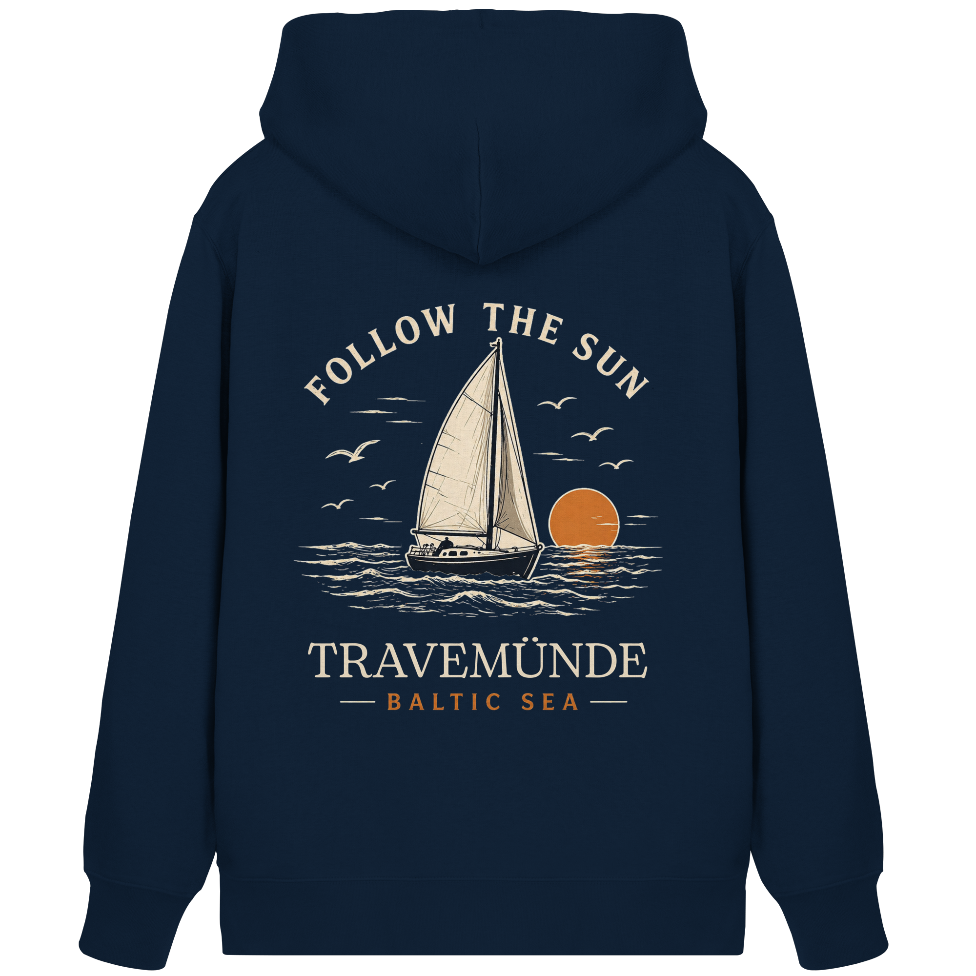 Travemünde Follow The Sun Dark Edition Kapuzenjacke aus Bio-Baumwolle