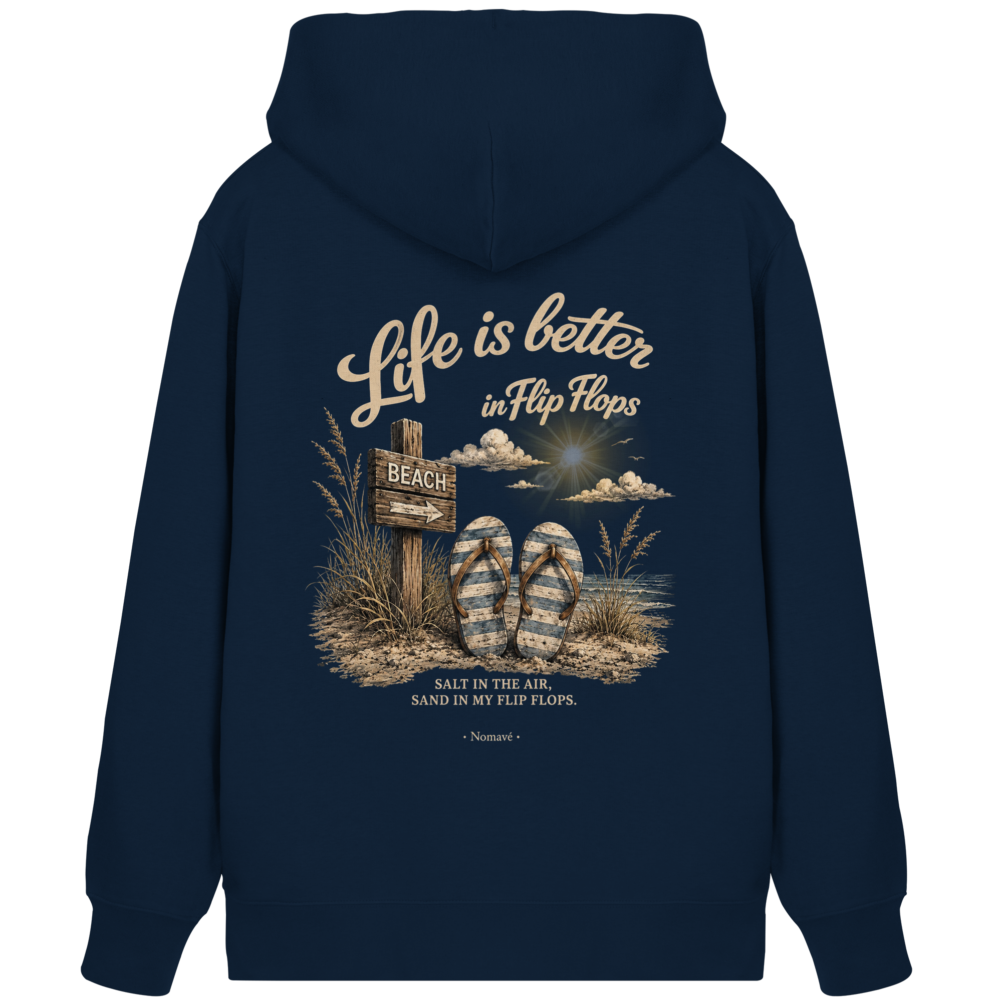 Life-is-better-in-Flip-Flops-Dark-Edition - Organic Zipper