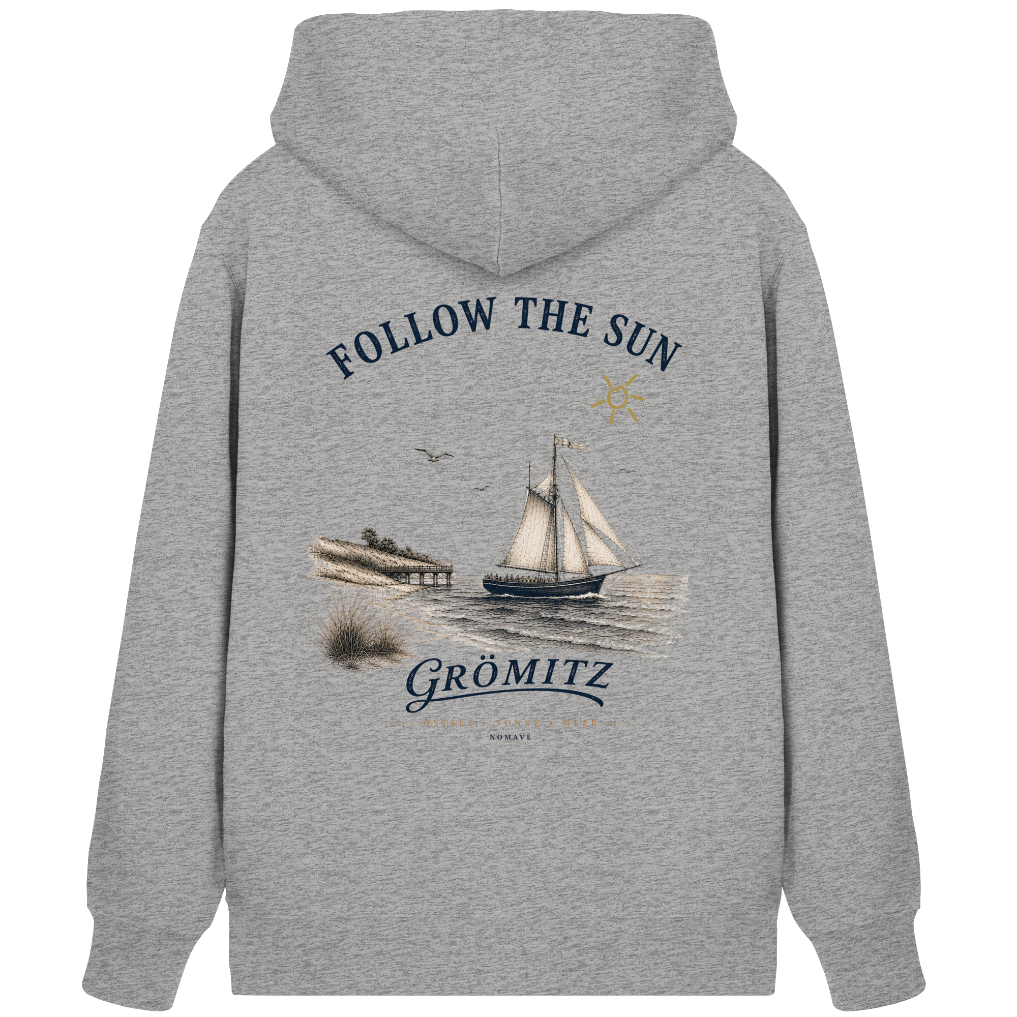 Grömitz - Follow the Sun - Bio Zipper - Ostsee Kapuzenjacke
