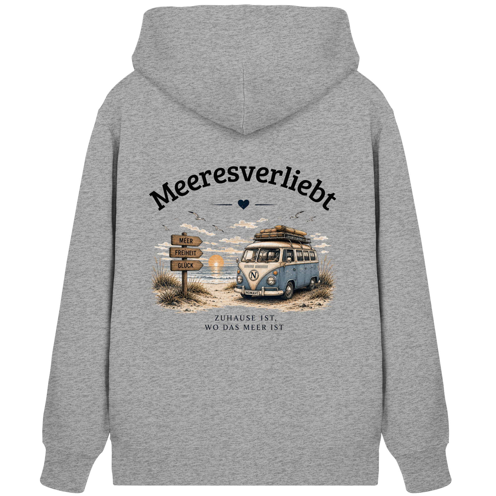 Meeresverliebt Bulli Kapuzenjacke – Vanlife Camping Küstengefühl