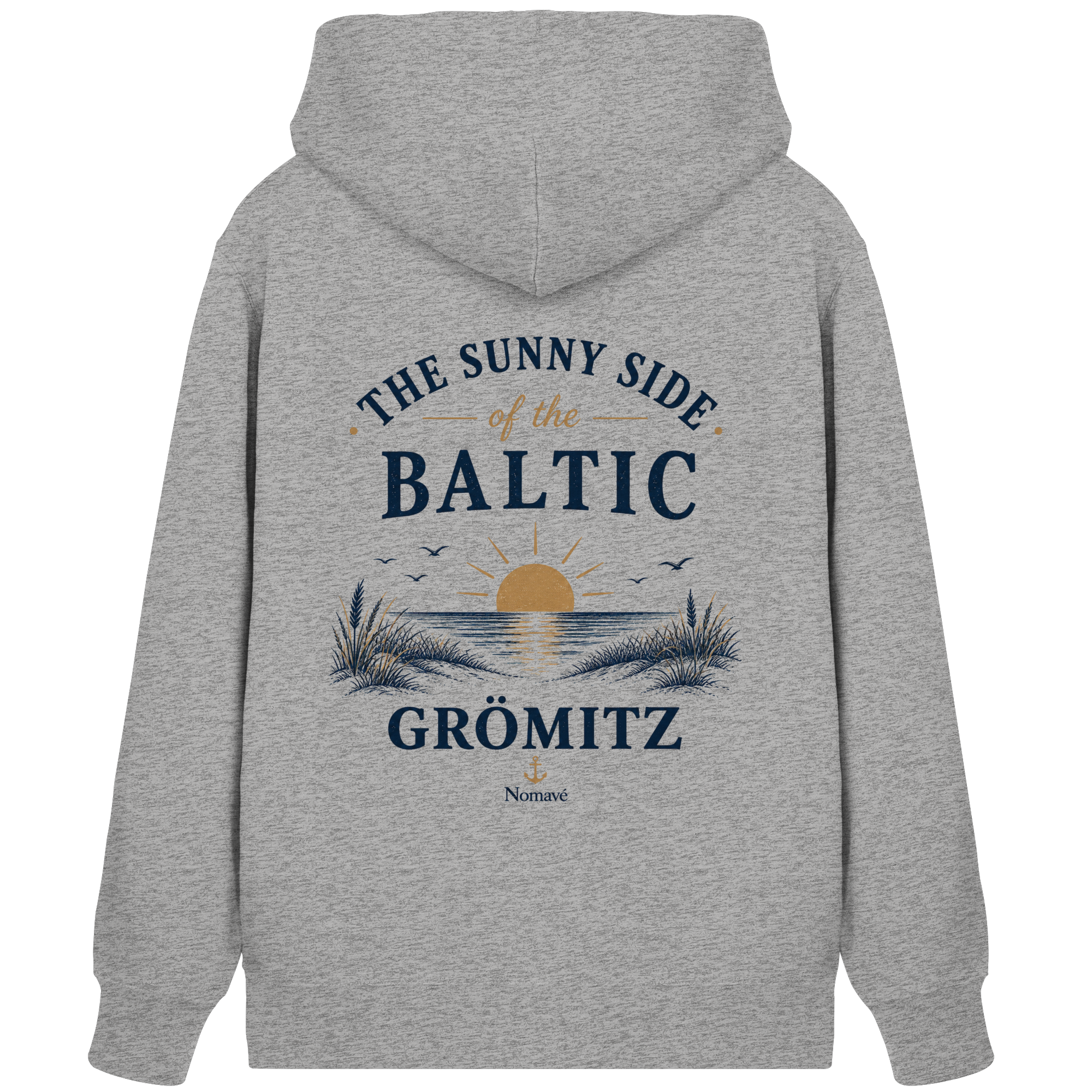 Grömitz - The Sunny Side - Sonnenseite Ostsee Bio Zipper Kapuzenjacke