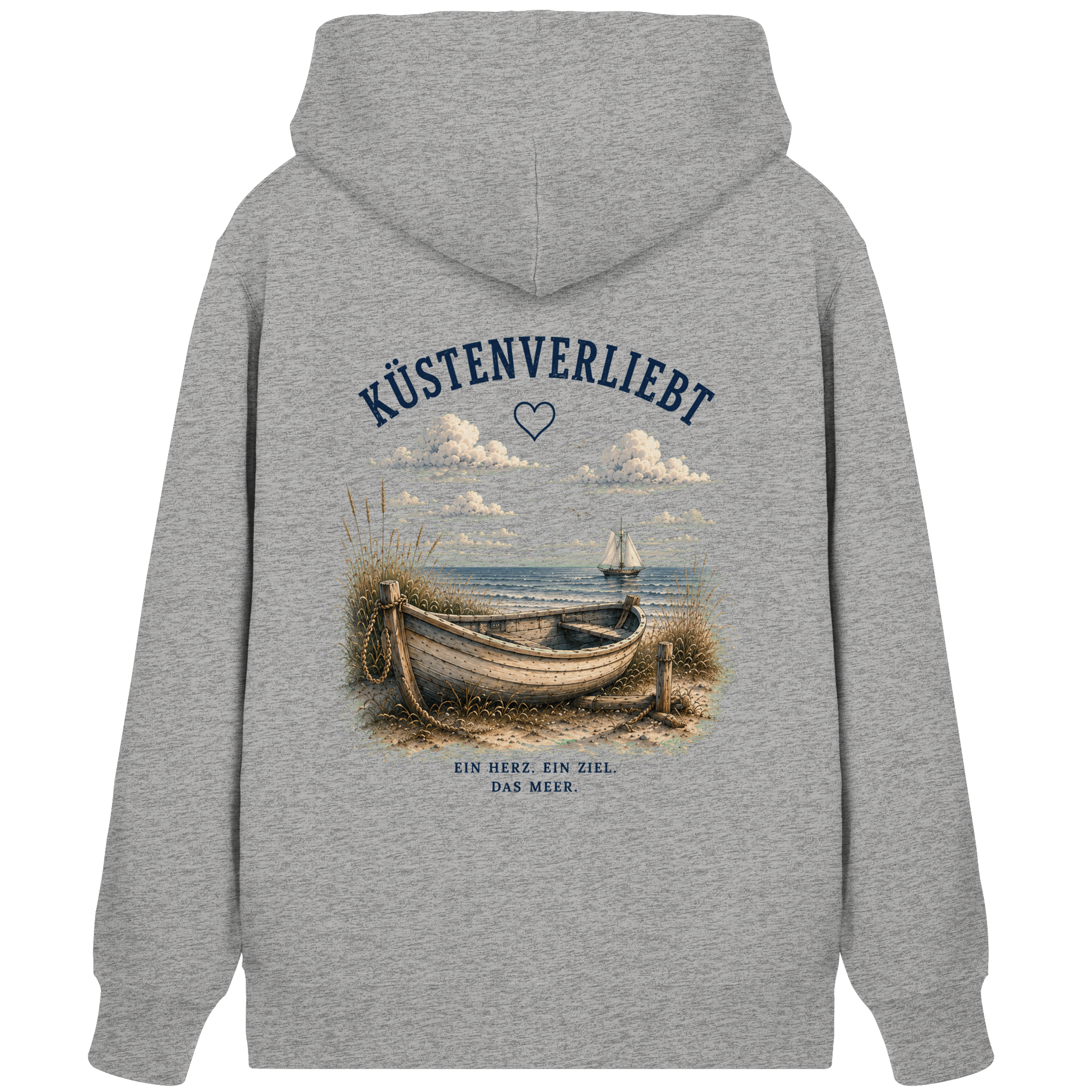 Küstenverliebt Kapuzenjacke – Zuhause ist, wo das Meer ist | Küstengefühl