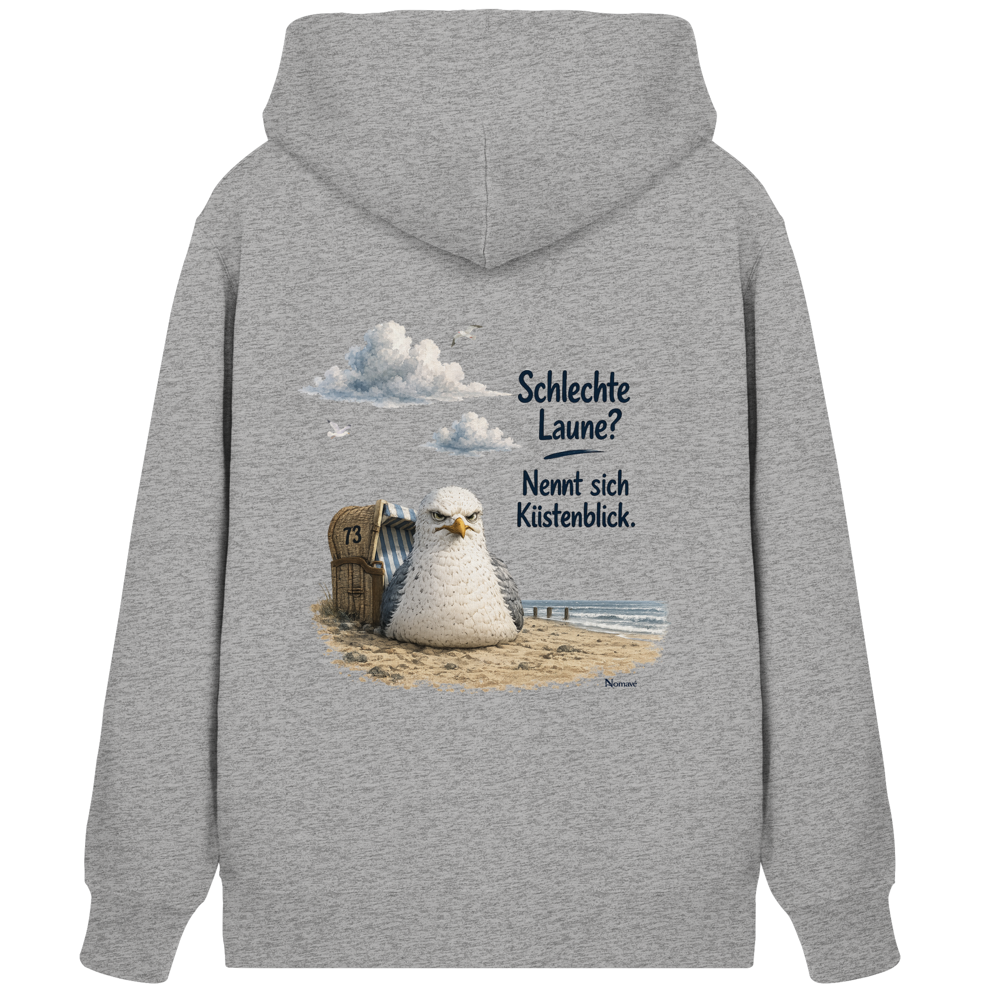 Maritimer Küstenhumor Möwen Motiv für Ostsee und Nordseefans und Meerliebhaber - Organic Zipper