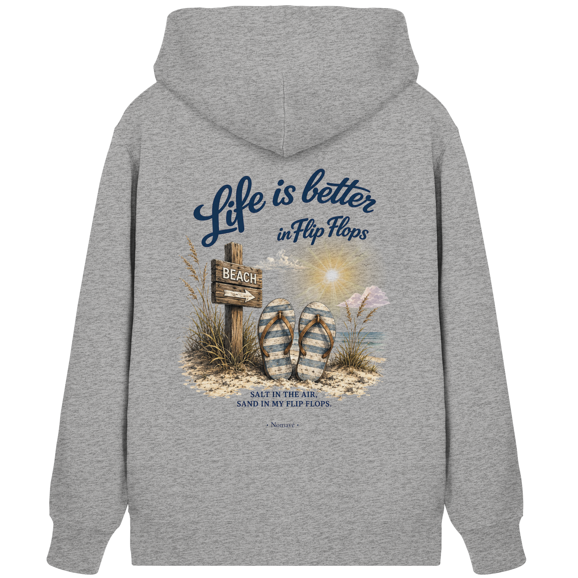 Life is better in Flip Flops – Bio-Kapuzenjacke mit Reißverschluss
