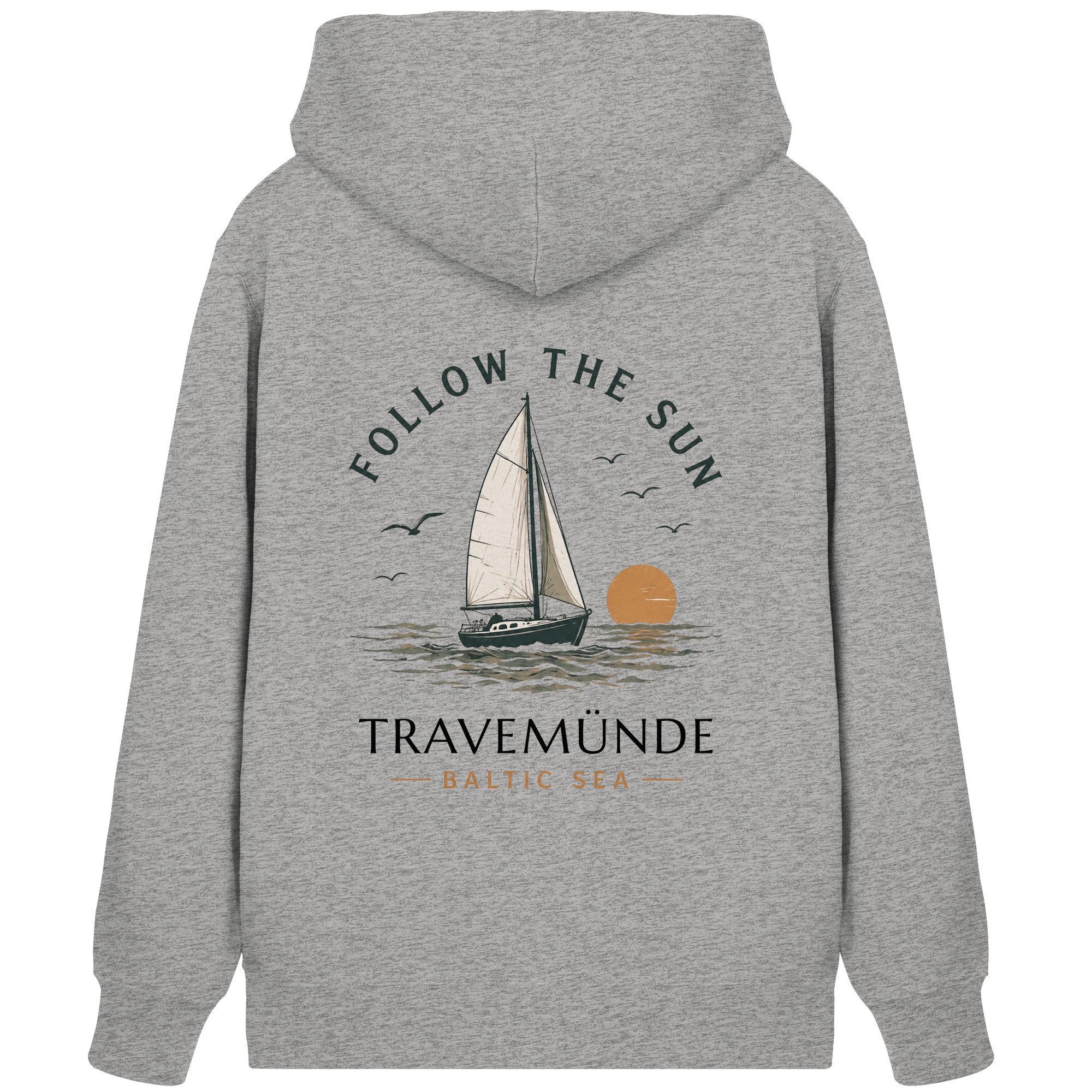 Travemünde Follow The Sun Zipper Hoodie – Bio Baumwolle
