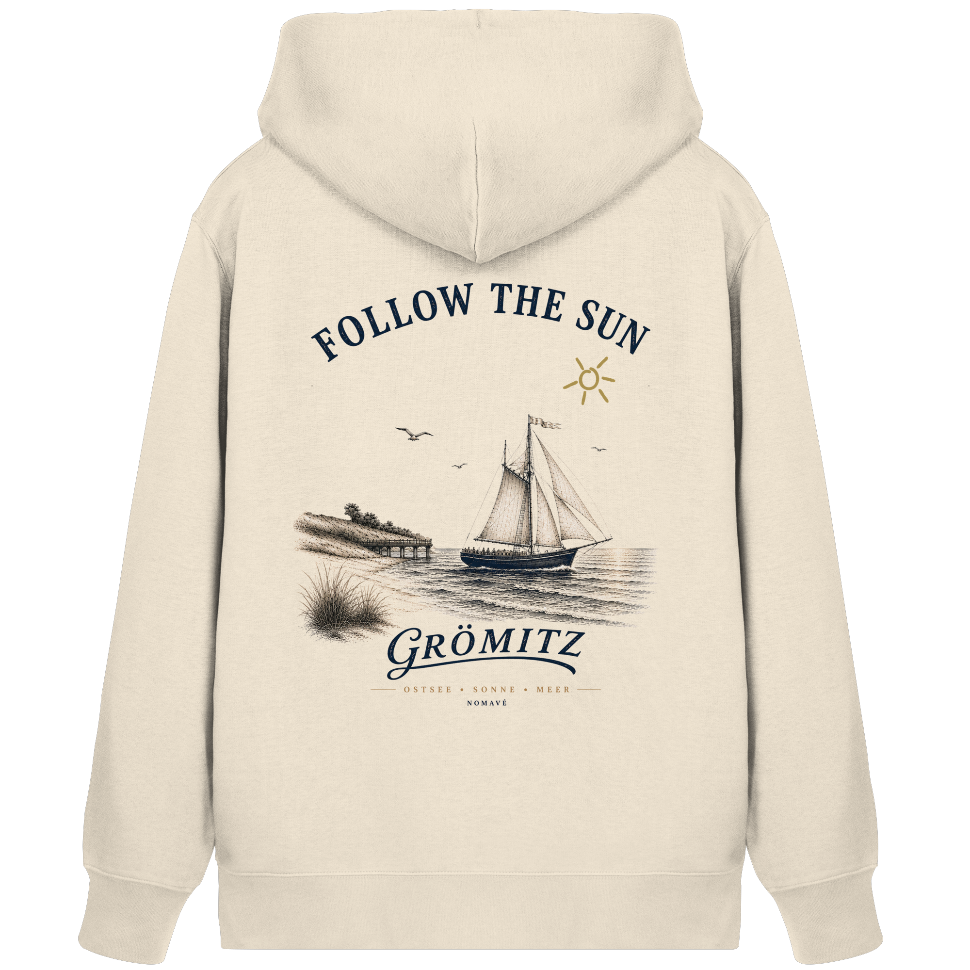 Grömitz - Follow the Sun - Bio Zipper - Ostsee Kapuzenjacke