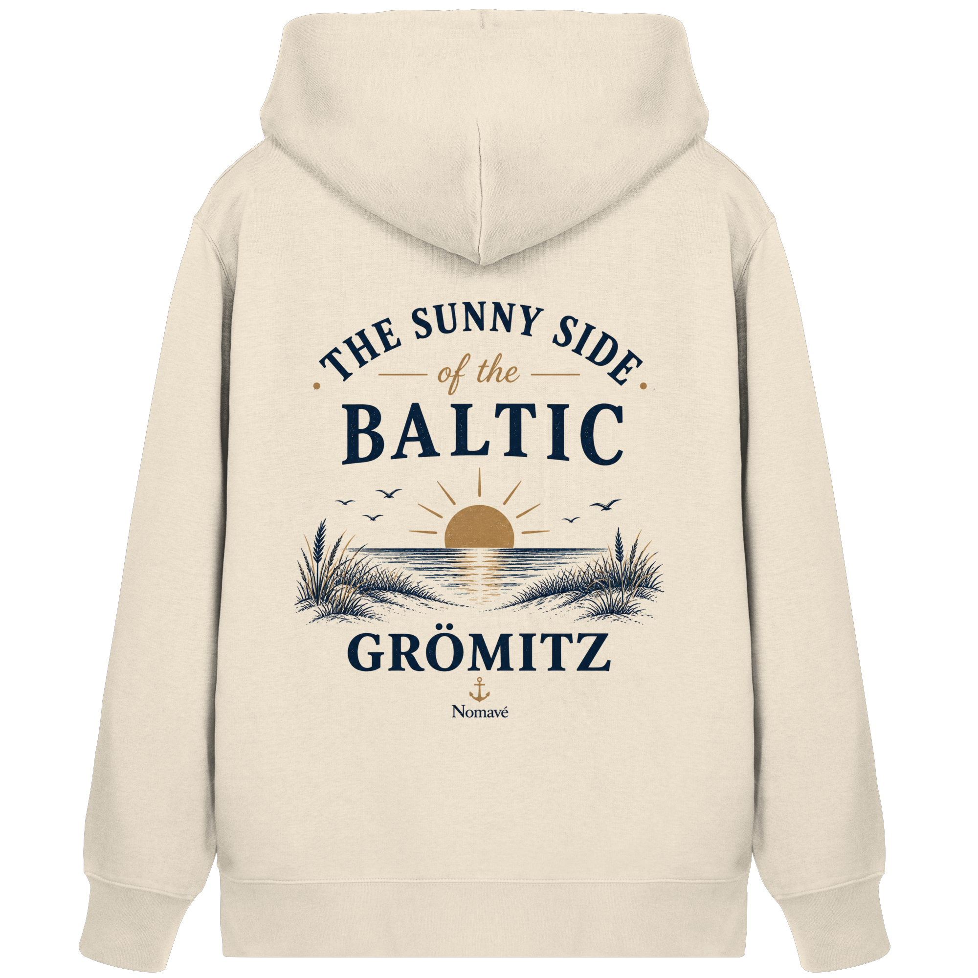 Grömitz - The Sunny Side - Sonnenseite Ostsee Bio Zipper Kapuzenjacke