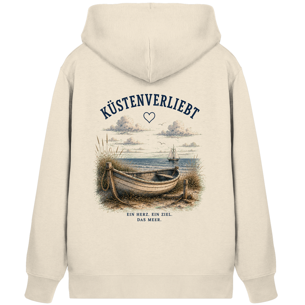 Küstenverliebt Kapuzenjacke – Zuhause ist, wo das Meer ist | Küstengefühl