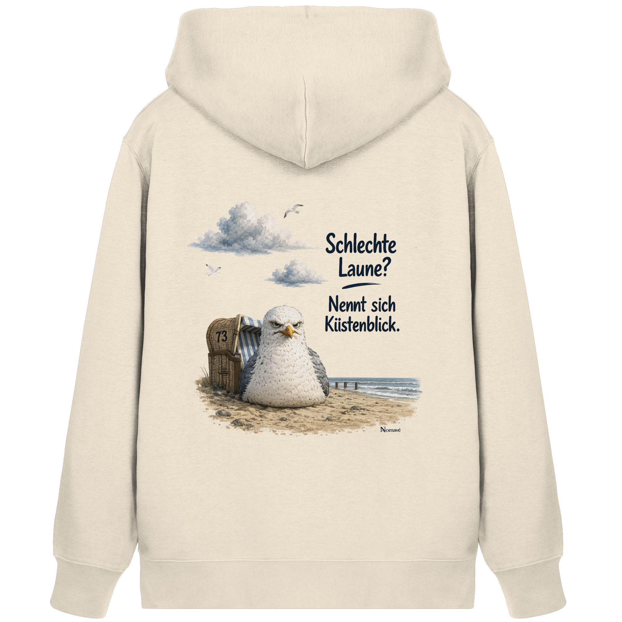 Maritimer Küstenhumor Möwen Motiv für Ostsee und Nordseefans und Meerliebhaber - Organic Zipper