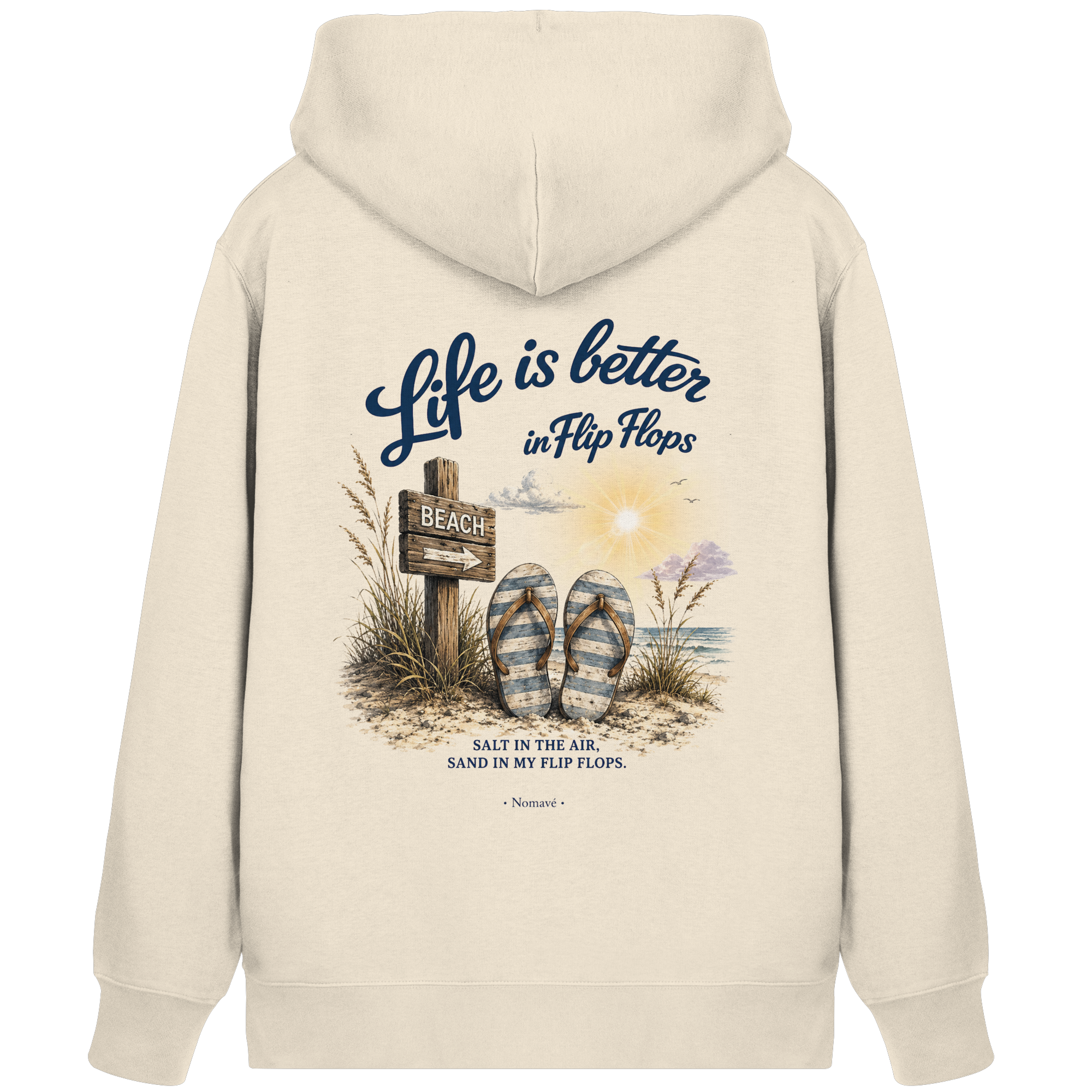 Life is better in Flip Flops – Bio-Kapuzenjacke mit Reißverschluss