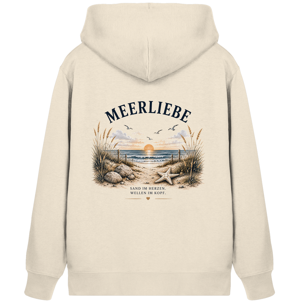 Meerliebe Zipper Hoodie – Küstengefühl Sea & Soul – Bio Kapuzenjacke