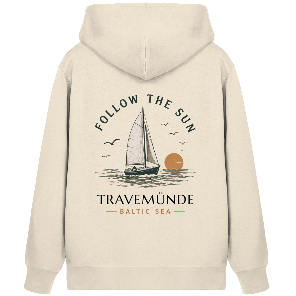 Travemünde Follow The Sun Zipper Hoodie – Bio Baumwolle
