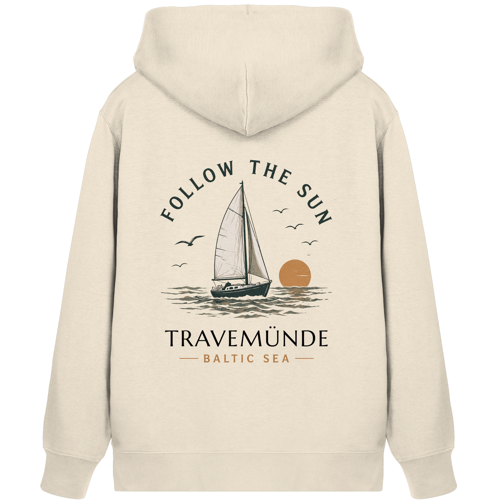 Travemünde Follow The Sun Zipper Hoodie – Bio Baumwolle