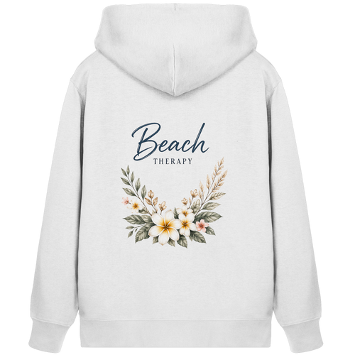 Beach Therapy | Florales Strandmotiv | Sommer | Urlaub | Meer | Blumen | - Organic Zipper