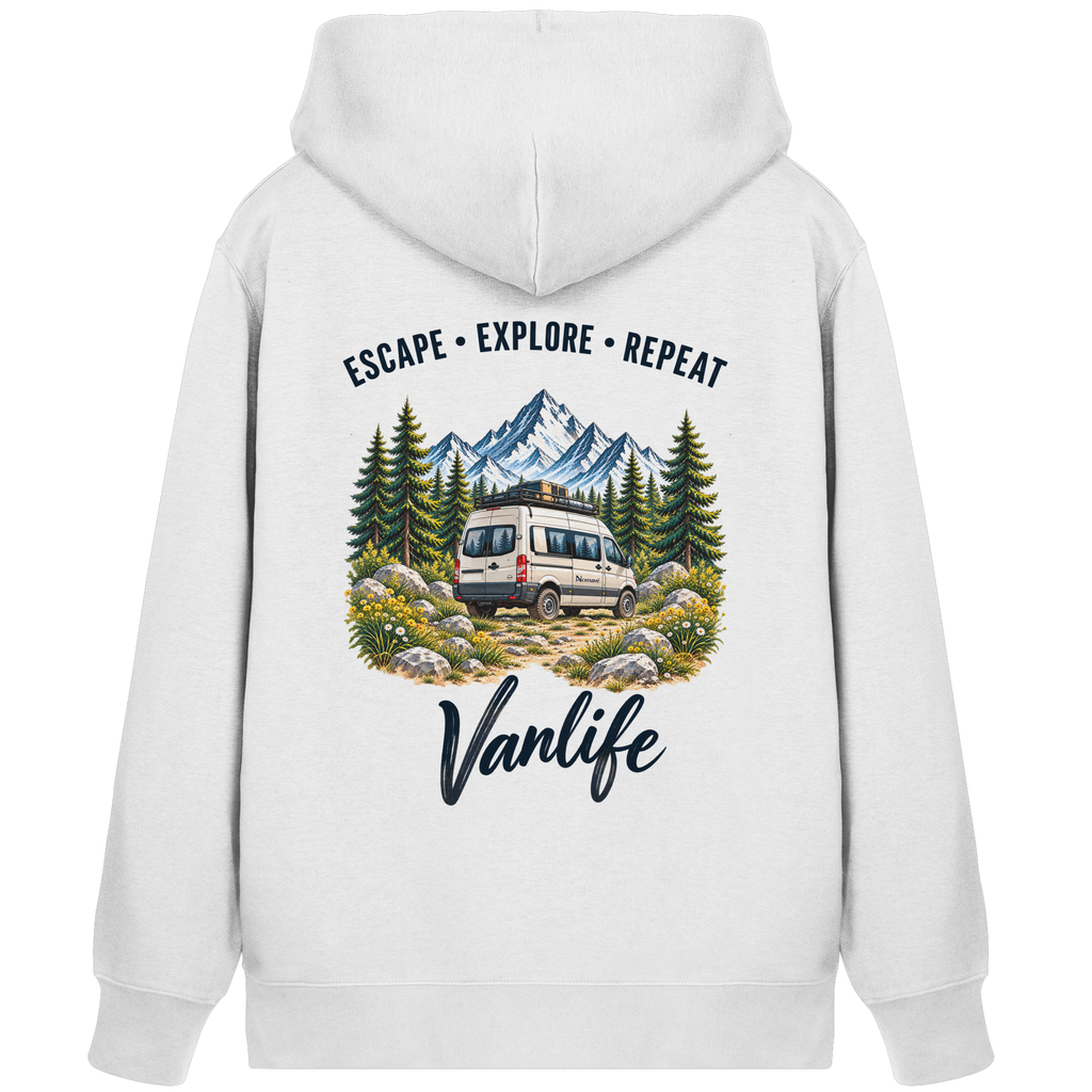 Escape • Explore • Repeat – Vanlife - Bio Zipper Kapuzenjacke