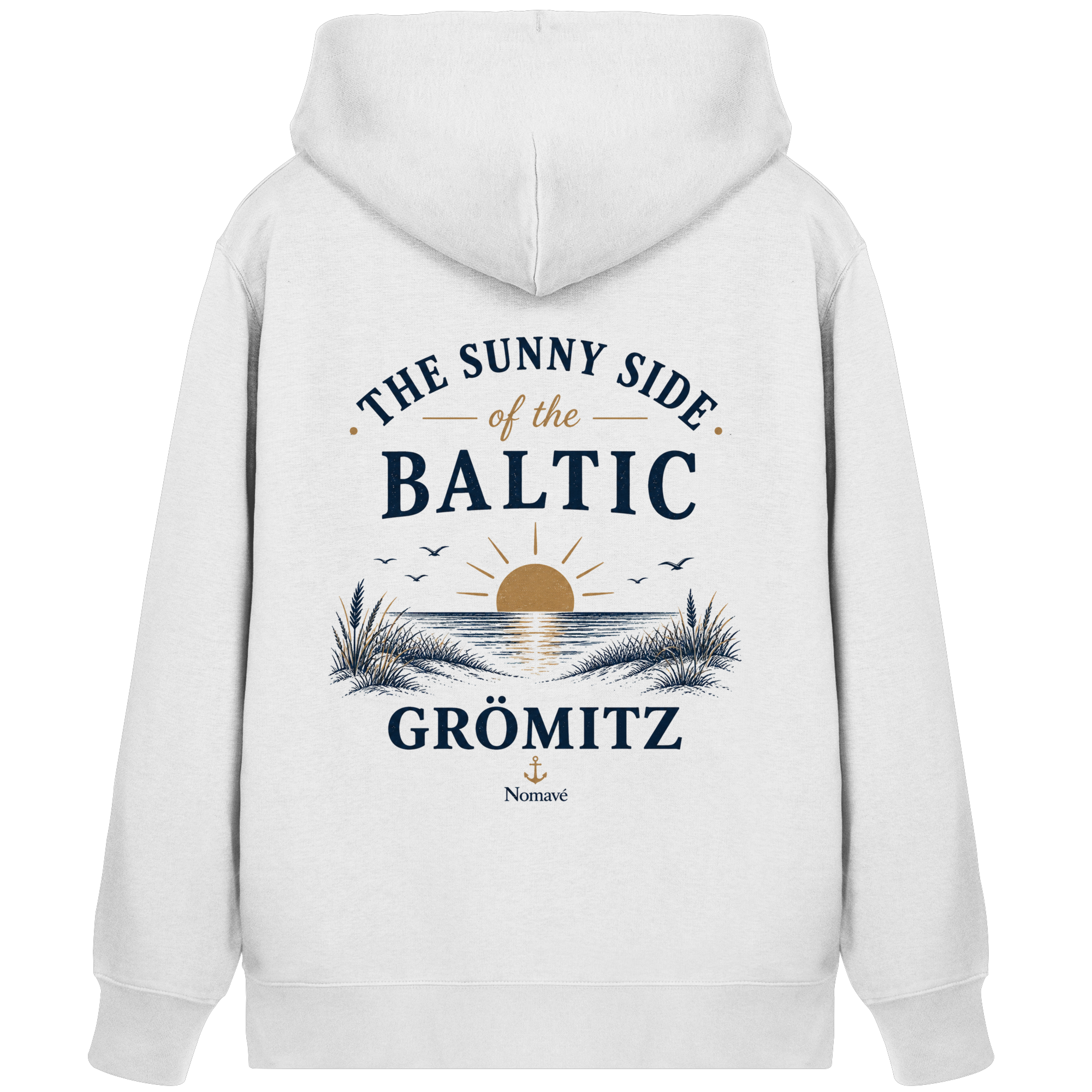 Grömitz - The Sunny Side - Sonnenseite Ostsee Bio Zipper Kapuzenjacke