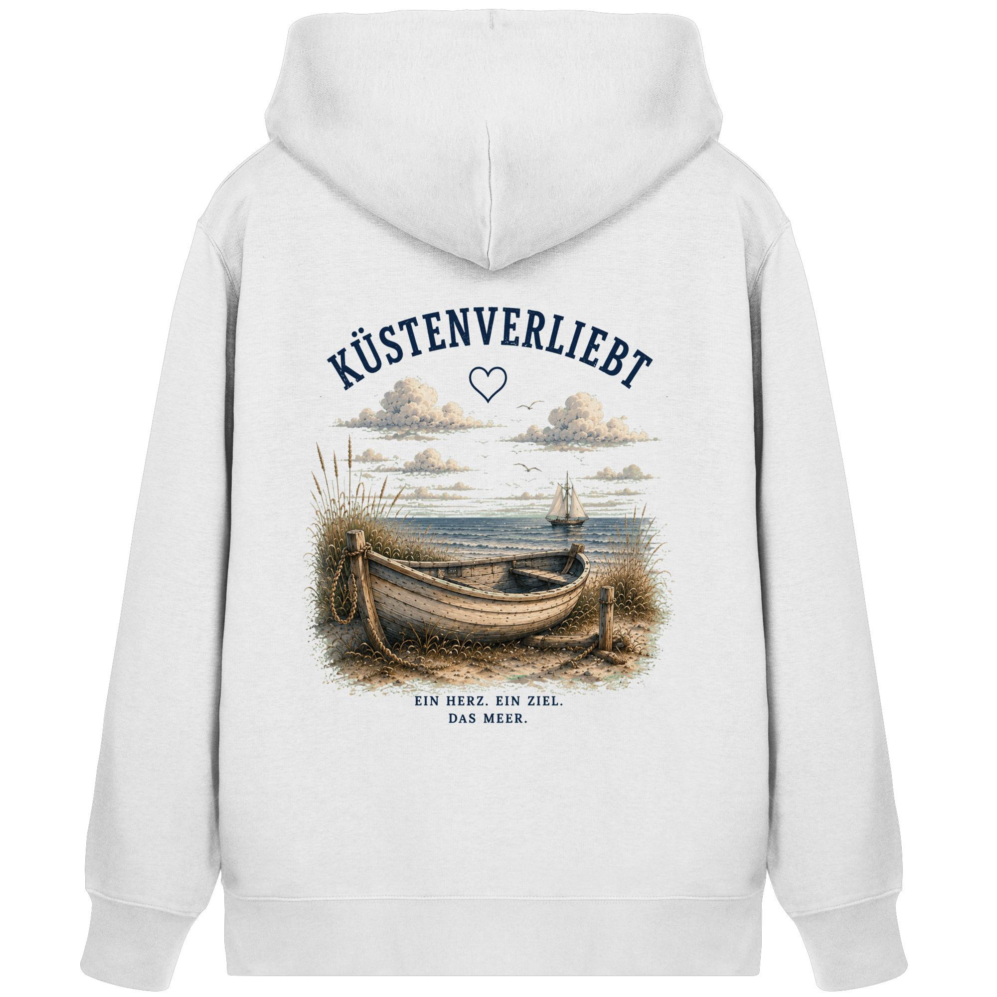 Küstenverliebt Kapuzenjacke – Zuhause ist, wo das Meer ist | Küstengefühl