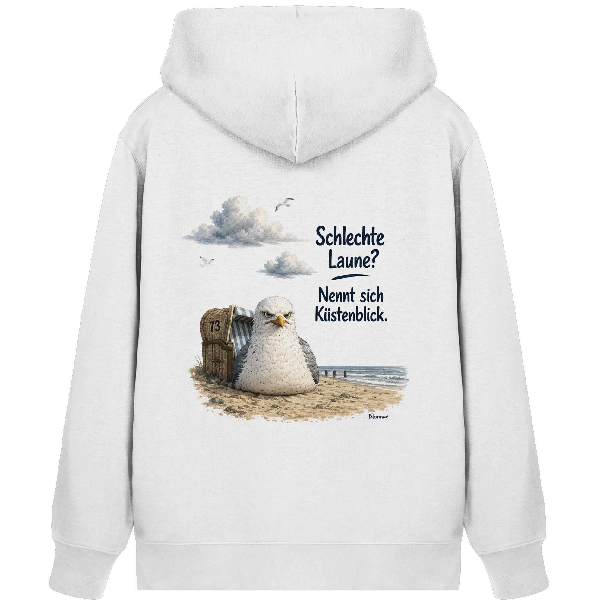 Maritimer Küstenhumor Möwen Motiv für Ostsee und Nordseefans und Meerliebhaber - Organic Zipper