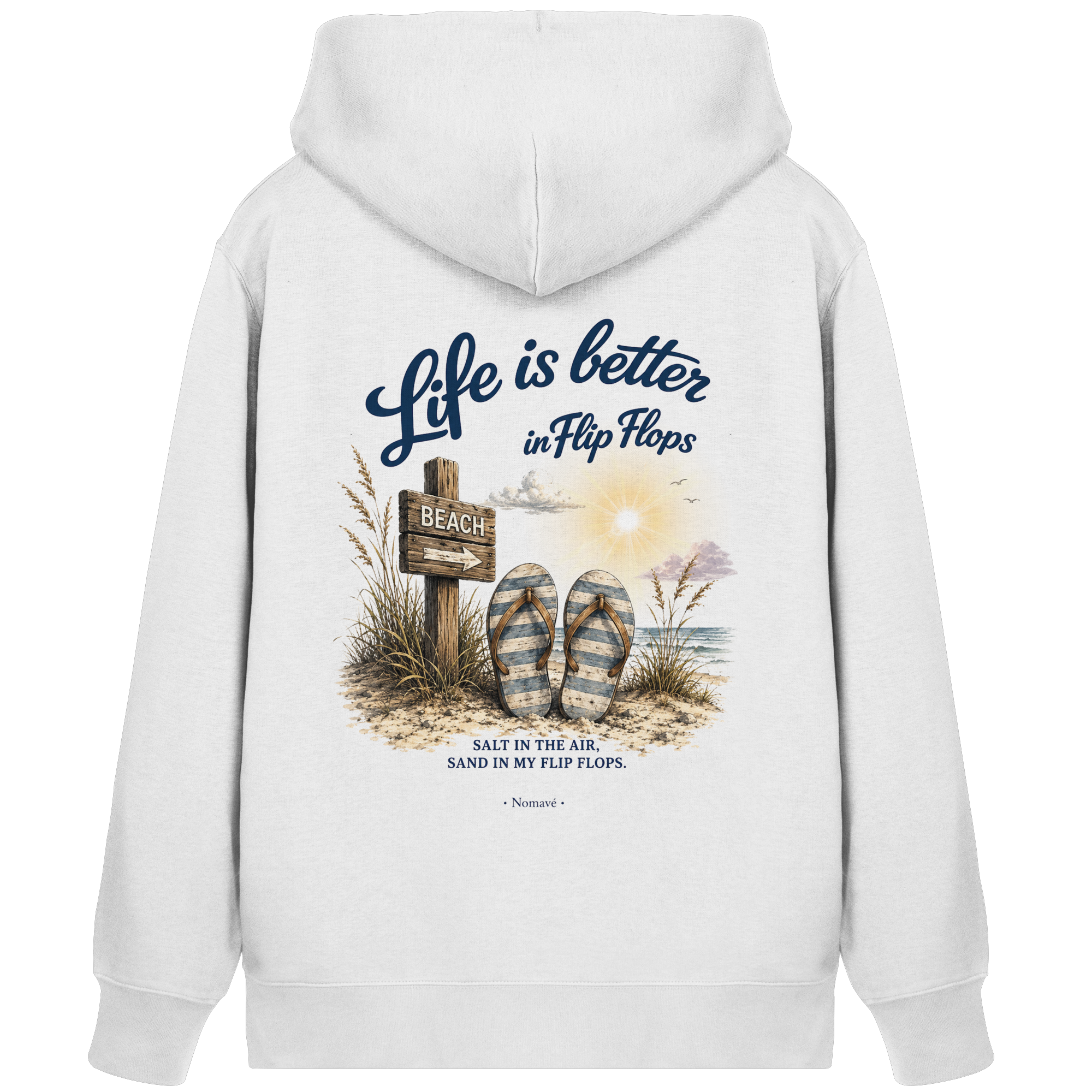 Life is better in Flip Flops – Bio-Kapuzenjacke mit Reißverschluss
