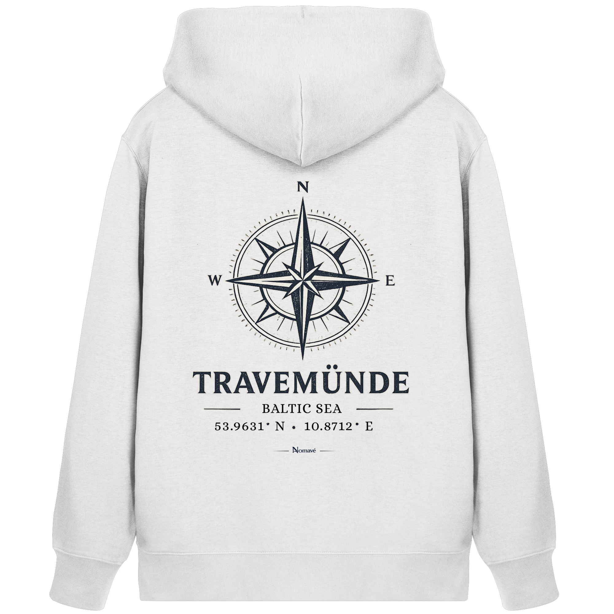 Travemünde Windrose – Baltic Sea Bio Kapuzenjacke mit Reißverschluss