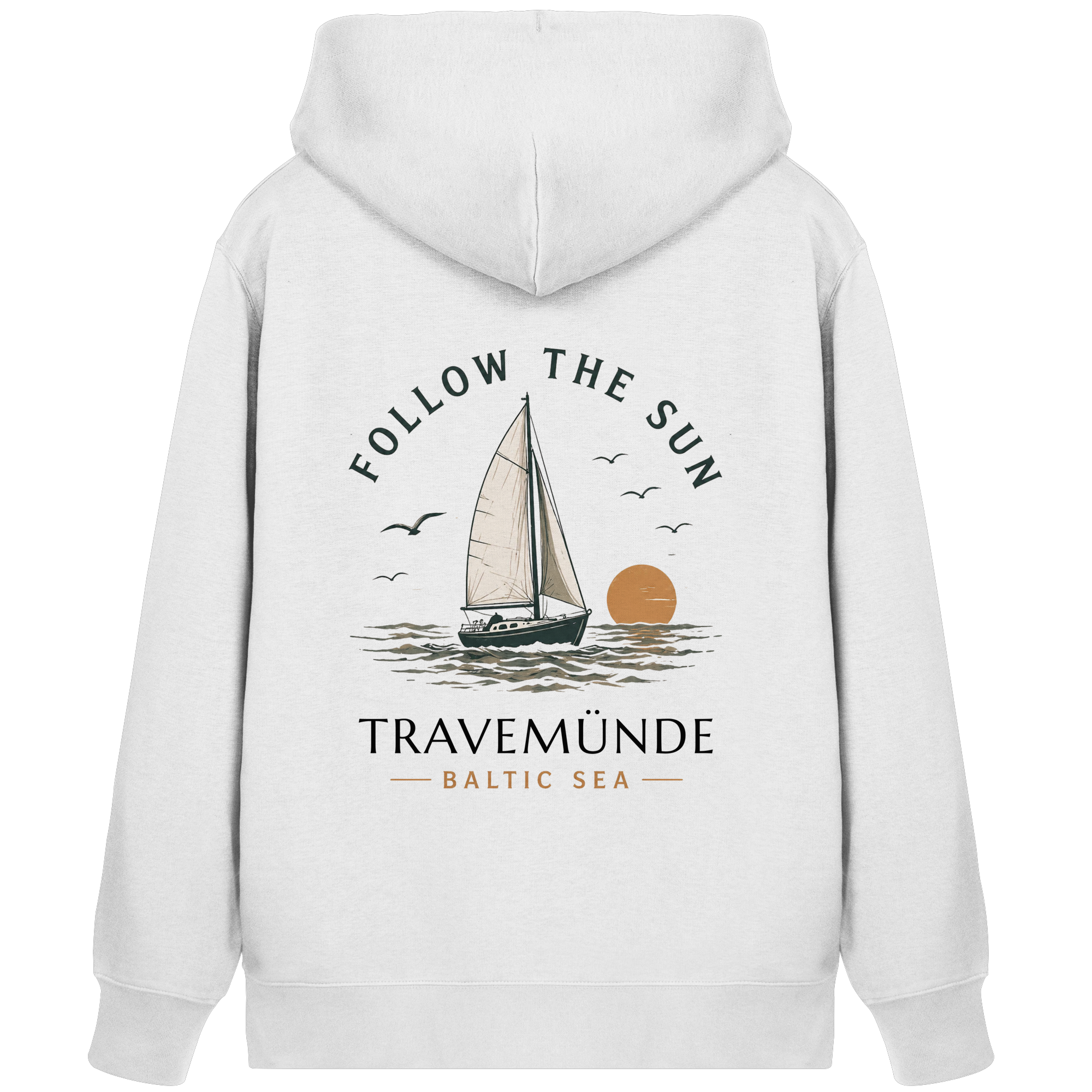 Travemünde Follow The Sun Zipper Hoodie – Bio Baumwolle